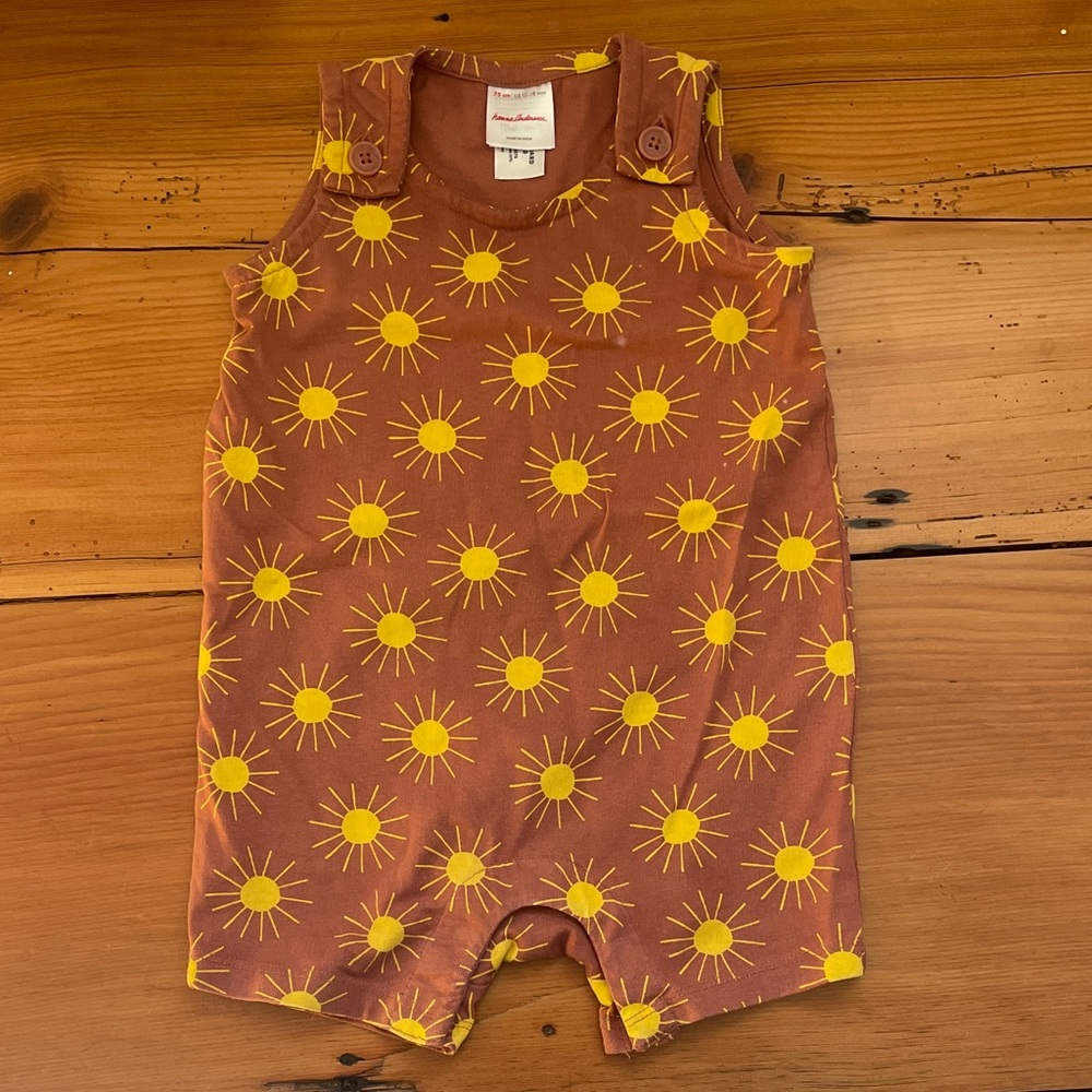 Hanna Andersson Rust and Yellow Sun Romper